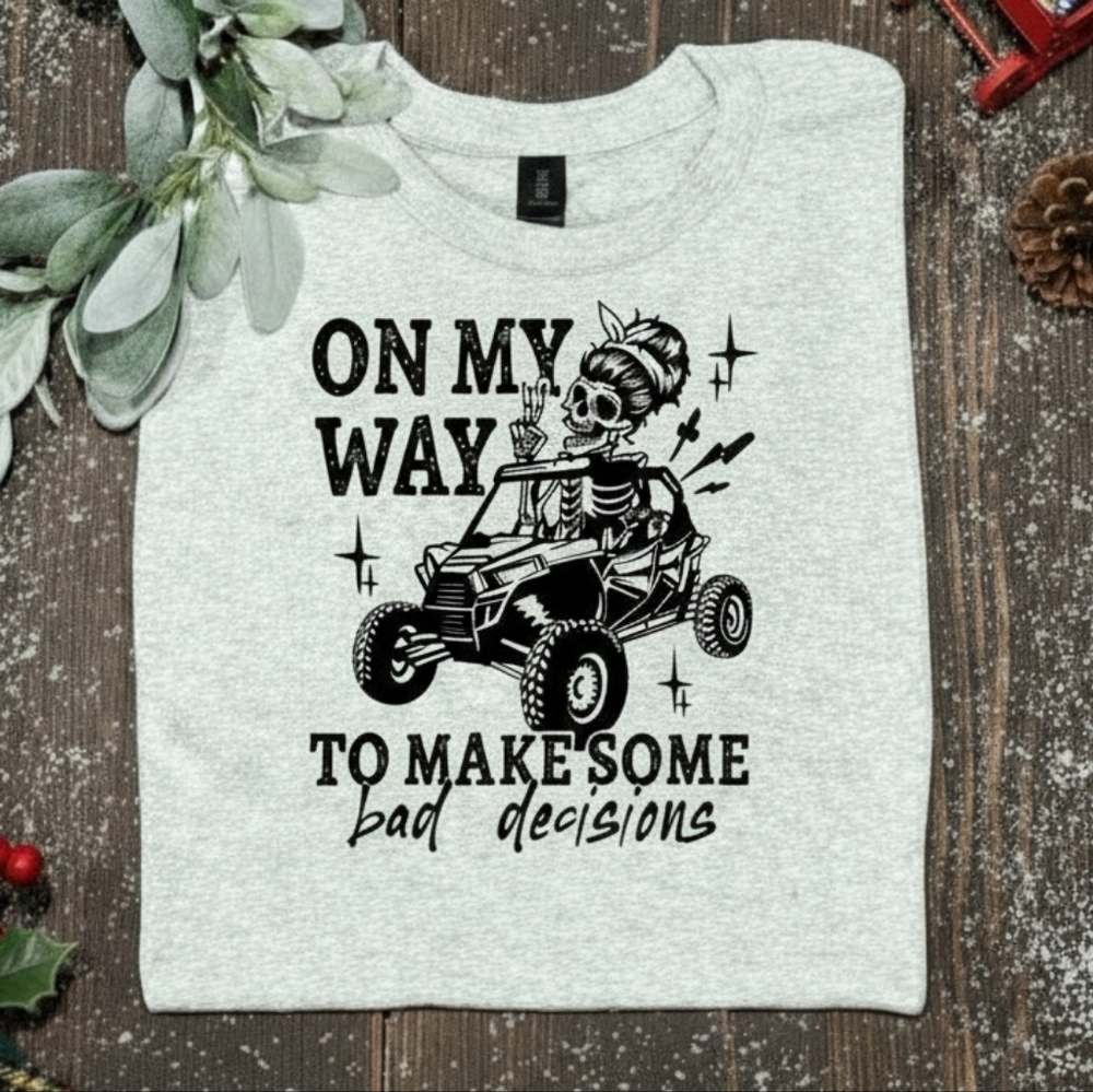 Riding shirt atv sxs utv popular mudding trending messy bun skeleton